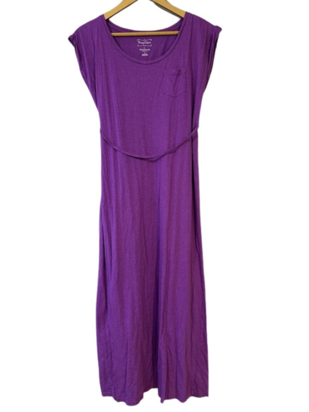 BumpStart Maternity Purple Maxi Dress Sleeveless Tie Waist Casual - Size Small